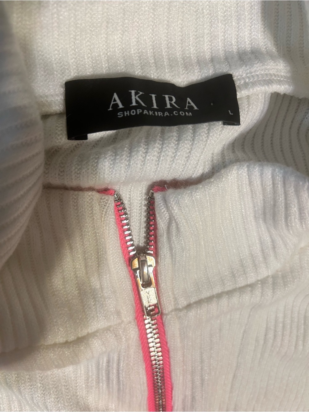 AKIRA White Black Hot Pink Colorblock Utility Vest - Picture 3 of 4